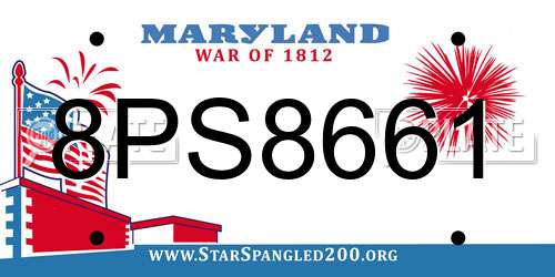 8PS8661 Maryland License Plate