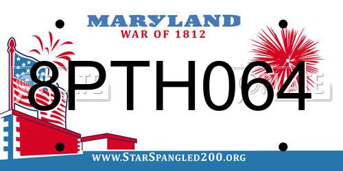 8PTH064 Maryland License Plate