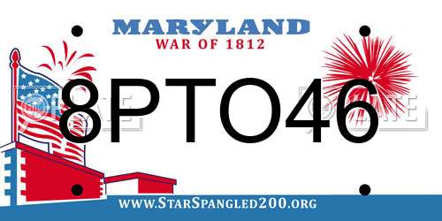 8PTO46 Maryland License Plate