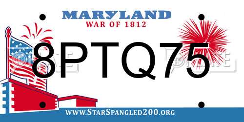 8PTQ75 Maryland License Plate