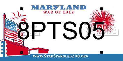 8PTS05 Maryland License Plate