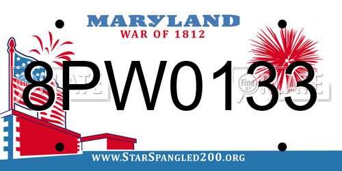 8PW0133 Maryland License Plate