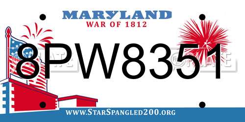8PW8351 Maryland License Plate