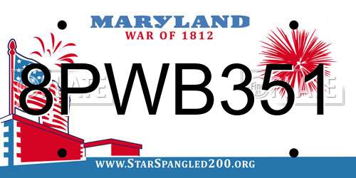 8PWB351 Maryland License Plate