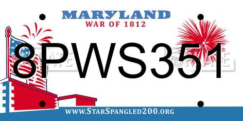 8PWS351 Maryland License Plate