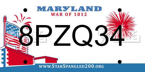 8PZQ34 Maryland License Plate