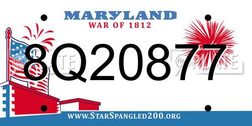 8Q20877 Maryland License Plate