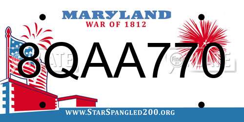 8QAA770 Maryland License Plate
