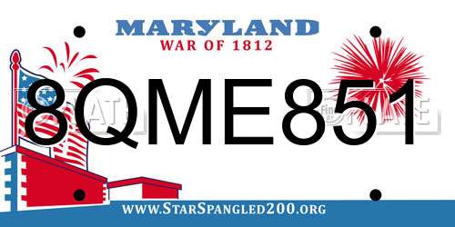 8QME851 Maryland License Plate
