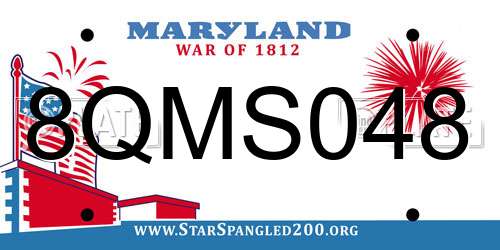 8QMS048 Maryland License Plate
