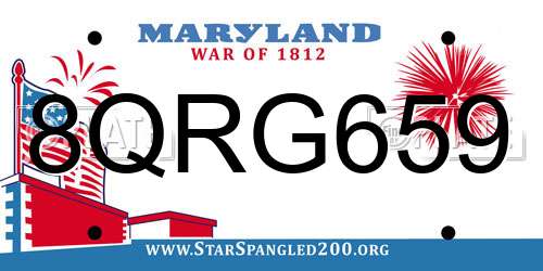 8QRG659 Maryland License Plate