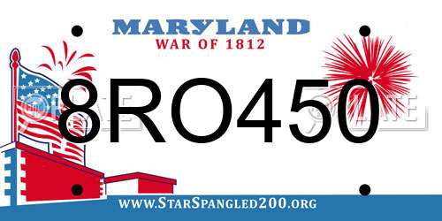 8RO450 Maryland License Plate