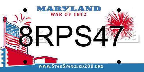 8RPS47 Maryland License Plate