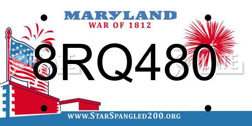 8RQ480 Maryland License Plate
