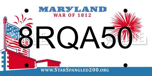 8RQA50 Maryland License Plate