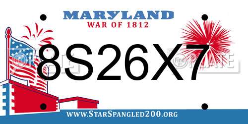 8S26X7 Maryland License Plate