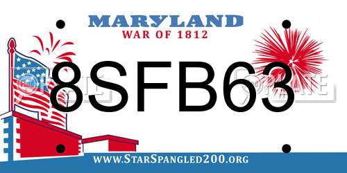 8SFB63 Maryland License Plate