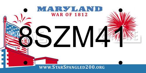 8SZM41 Maryland License Plate