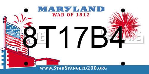 8T17B4 Maryland License Plate