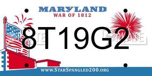 8T19G2 Maryland License Plate