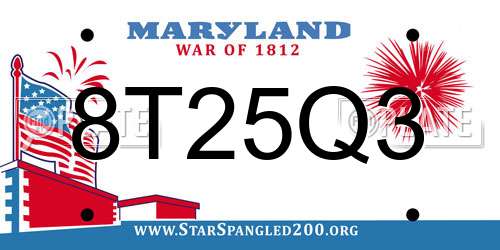 8T25Q3 Maryland License Plate