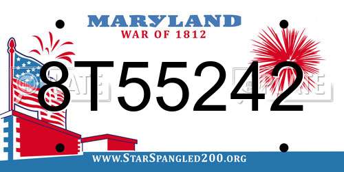 8T55242 Maryland License Plate