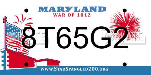 8T65G2 Maryland License Plate