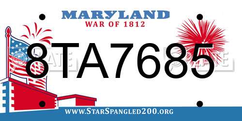 8TA7685 Maryland License Plate