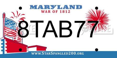 8TAB77 Maryland License Plate