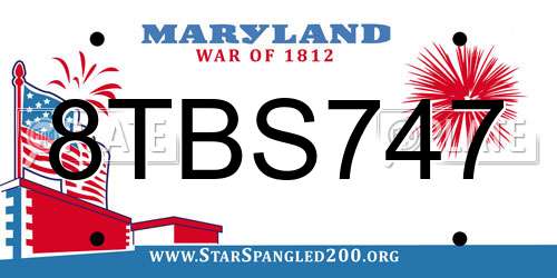8TBS747 Maryland License Plate