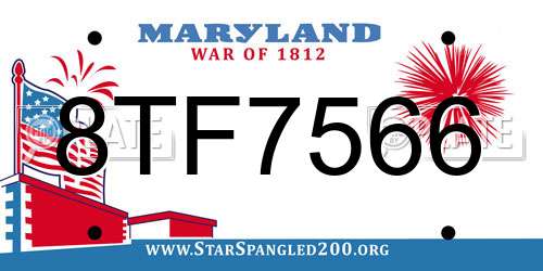 8TF7566 Maryland License Plate