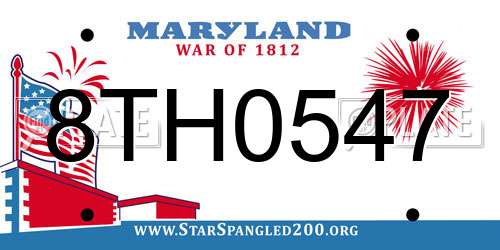 8TH0547 Maryland License Plate