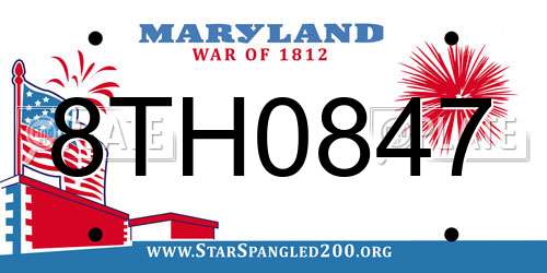 8TH0847 Maryland License Plate
