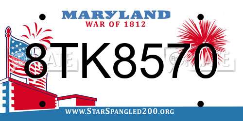 8TK8570 Maryland License Plate