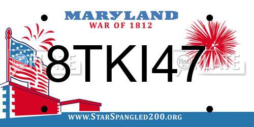 8TKI47 Maryland License Plate