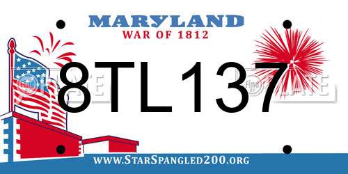 8TL137 Maryland License Plate