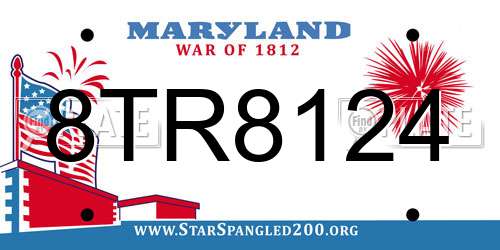 8TR8124 Maryland License Plate