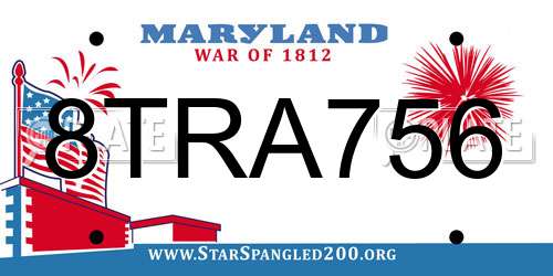8TRA756 Maryland License Plate