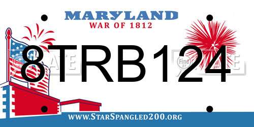 8TRB124 Maryland License Plate