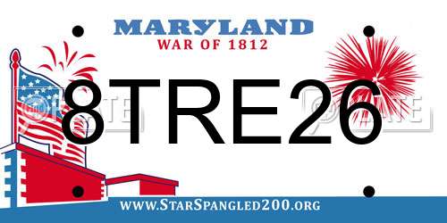 8TRE26 Maryland License Plate