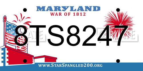 8TS8247 Maryland License Plate