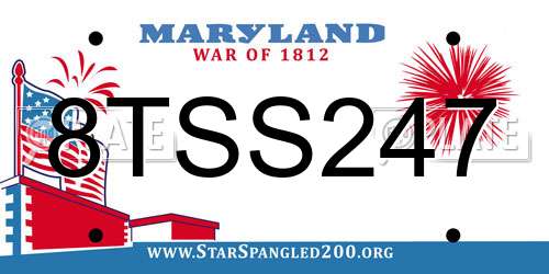 8TSS247 Maryland License Plate