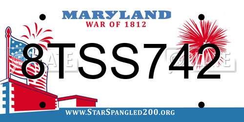 8TSS742 Maryland License Plate