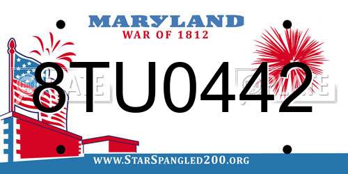 8TU0442 Maryland License Plate
