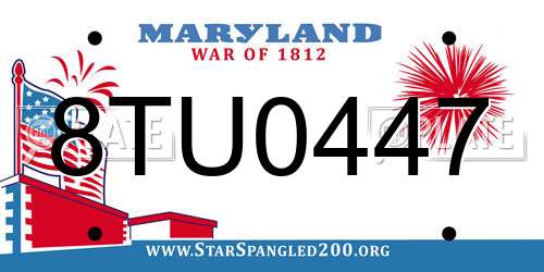 8TU0447 Maryland License Plate