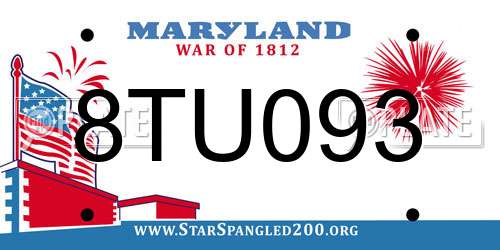 8TU093 Maryland License Plate
