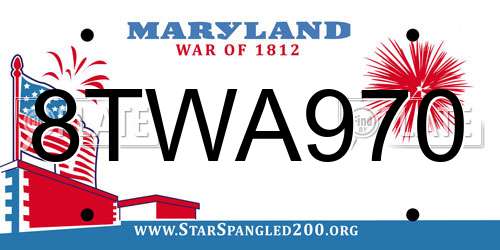8TWA970 Maryland License Plate