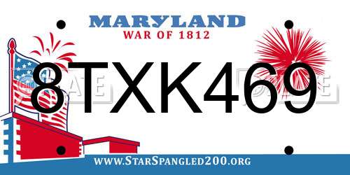 8TXK469 Maryland License Plate