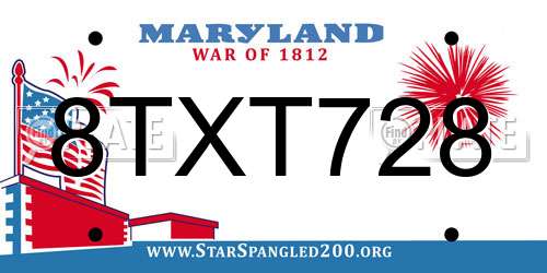 8TXT728 Maryland License Plate