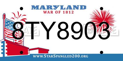 8TY8903 Maryland License Plate